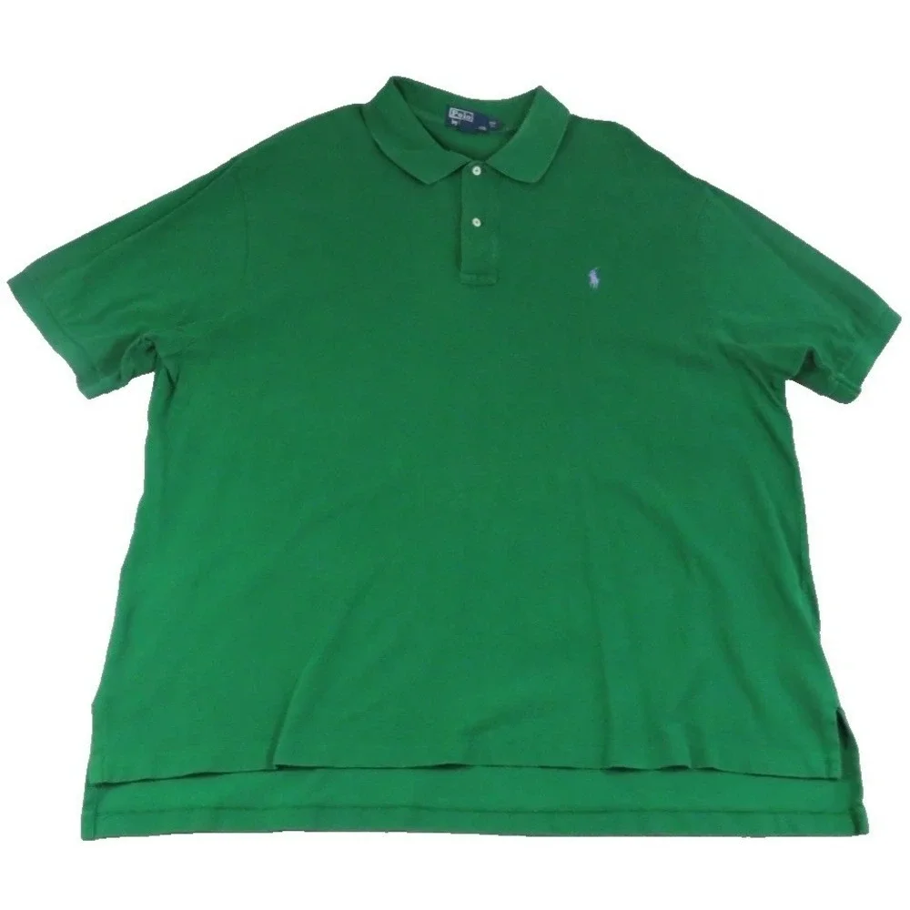 Polo Ralph Lauren Shirt Mens 3XB Big Green Short Sleeve Cotton Pique Purple Pony